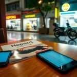 Heporrt Directory on a table with two smartphones in Kepong, Malaysia